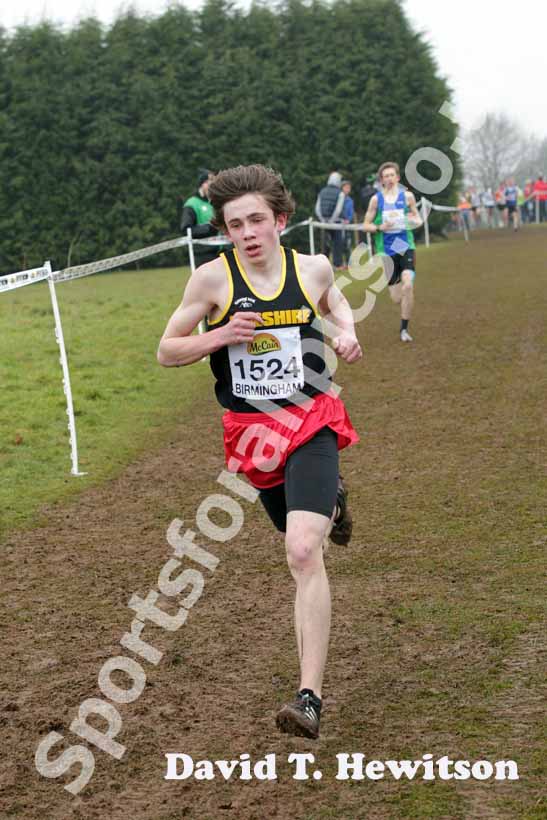 Daniel Evans on his way to winning the under-15 boys McCain World Cross Country Trials and Inter Counties.